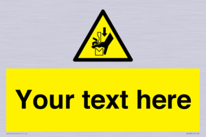 Custom warning hand crushing between press brake tool